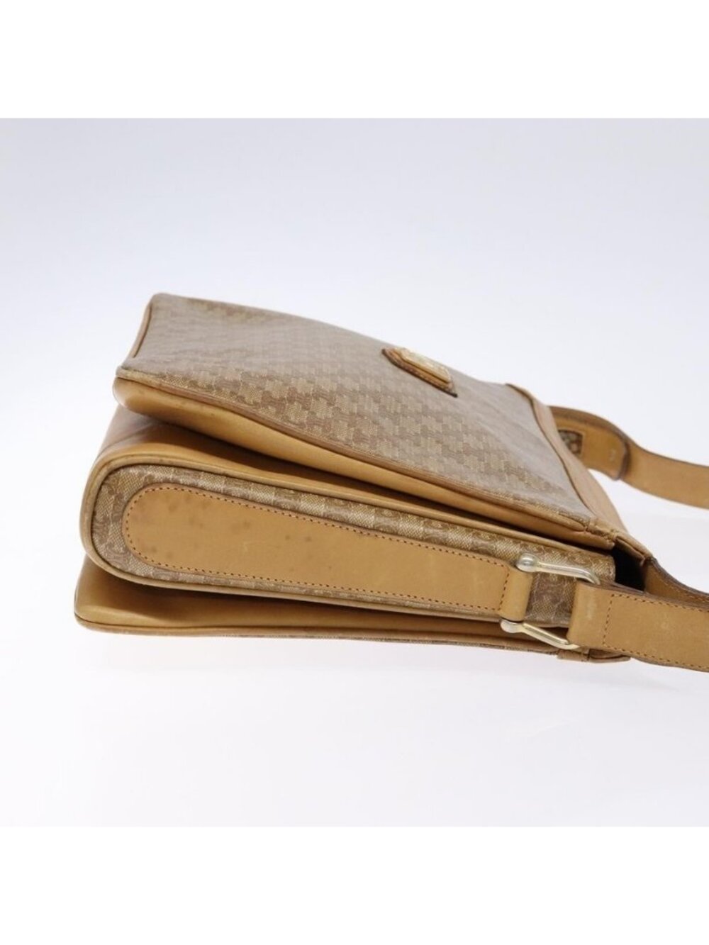 Authentic CELINE Macadam Canvas Shoulder Bag Beige Gold - Picture 11 of 16